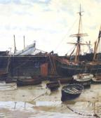 ROBINSON Frederick Cayley 1862-1927,Harbour at low tide,Gorringes GB 2012-09-05