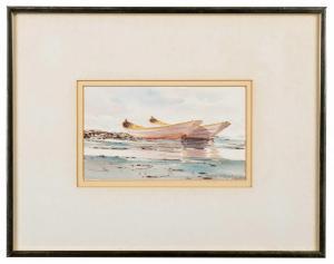 ROBINSON Gordon 1920-1979,two row boats at shore,Cobbs US 2021-11-13