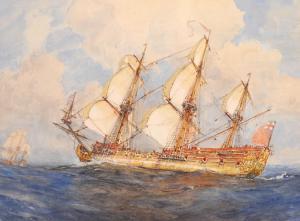 ROBINSON Gregory 1876-1967,Three Masted Sailing Ship at Sea,John Nicholson GB 2019-10-02