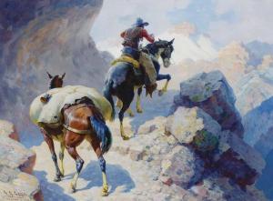 Robinson LEIGH William 1866-1955,Pack Trip (Rough Going),1943,Scottsdale Art Auction US 2024-04-12
