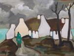 ROBINSON Markey John 1918-1999,SHAWLIE ON A ROAD INTO A VILLAGE,Whyte's IE 2023-12-13