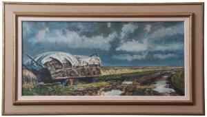 ROBINSON Paul 1959,Norfolk landscape with wood cart,Keys GB 2020-12-04