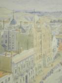 ROBINSON Ralph,Street scene with landscape background,1933,Golding Young & Co. GB 2010-09-04