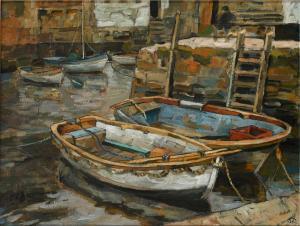 ROBINSON Sonia 1927,Fishing boats in a harbour,Woolley & Wallis GB 2023-06-07