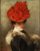 ROBINSON William Howard 1864-1910,Dama con sombrero rojo,1900,La Suite ES 2008-02-23
