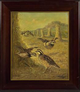 ROBINSON William T 1852-1934,a covey of quail in a field,CRN Auctions US 2020-09-20