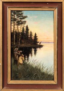 ROBINSON William T 1852-1934,Moose Hunters at Sunrise,Skinner US 2021-04-12