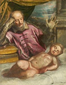 Robusti Domenico 1560-1635,Saint Laurent Justinien veillant l'Enfant,Aguttes FR 2023-03-28