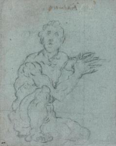 Robusti Jacopo 1518-1594,Etude d'homme accroupi,Baron Ribeyre & Associés FR 2013-04-12