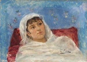 ROCA Leopoldo 1857-1934,Lady lying on a cushion,Subastas Segre ES 2020-02-04