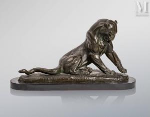 ROCHARD Irenee 1906-1984,Lionne à sa toilette,1945,Millon & Associés FR 2024-03-16