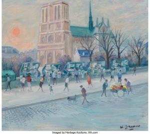 ROCHAT Willy James 1920-2004,Notre Dame aux Bouquinistes,1970,Heritage US 2019-08-08