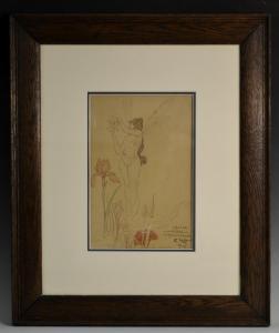 ROCHER E,An Art Nouveau Illustration, of a Nymph,1997,Bamfords Auctioneers and Valuers 2016-10-26