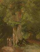ROCHUSSEN Charles 1824-1894,Man and woman on wood path,Glerum NL 2006-11-27