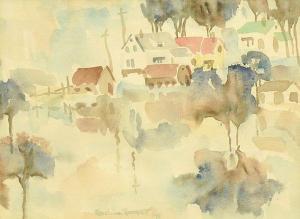 ROCKETT Adeline 1929,Spring Floods Near Edmonton,1975,Lando Art Auction CA 2017-05-07