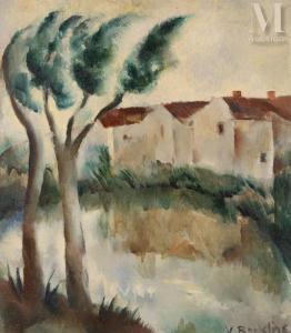 ROCKLINE Vera 1896-1934,Paysage aux maisons,Millon & Associés FR 2023-10-24