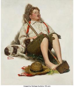 ROCKWELL Norman Perceval 1894-1978,Lazybones,1919,Heritage US 2017-11-03