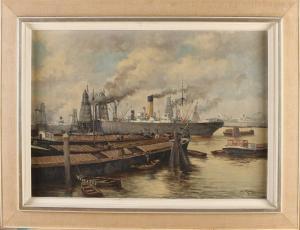 ROCKX Joh 1892-1952,Rotterdam harbor view,Twents Veilinghuis NL 2021-04-08