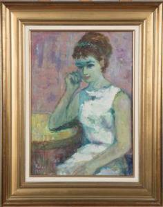 RODAN Yehuda 1916-1985,Jeune femme à la robe blanche,Conan-Auclair FR 2021-07-08