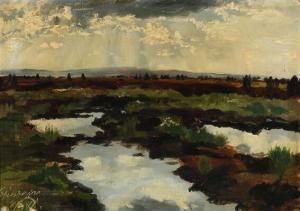 RODE Gotfred,Light breaking through the clouds over a heath lan,1891,Bruun Rasmussen 2018-05-07