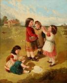 RODEN William Thomas 1817-1892,Little girls playing in a field,Bruun Rasmussen DK 2021-02-08