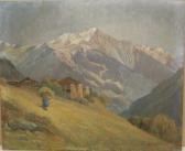 RODER GEORG 1867-1958,"Bäuerin trägt die Grasernte auf die Alm",1947,Neumeister DE 2011-02-09