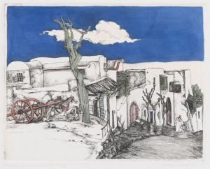 RODEWALD Otto 1891-1960,Street in Sidi Bou Said,Stahl DE 2020-11-28