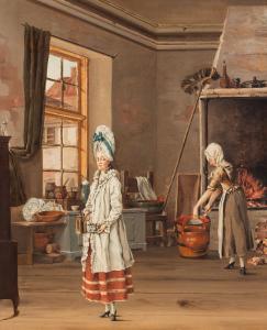 RODIN Johan 1755-1783,A kitchen interior with two women,Bukowskis SE 2012-12-04