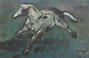 RODIONOV Nikolai Michaliovich 1896-1970,Galloping horse,1947,Palais Dorotheum AT 2015-05-23