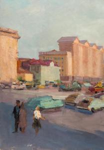 RODIONOV Piotr Sergueevitch 1914-1981,Kudrinskaya Square,c.1950,Shapiro Auctions US 2016-10-30