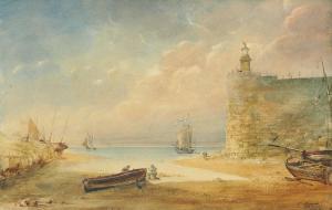RODIUS Charles 1802-1860,A harbour scene with fishermen,1829,Christie's GB 2017-12-14