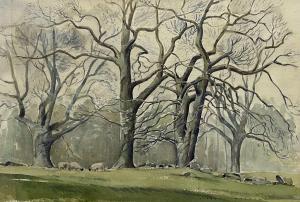 Rodmell Herbert 1913-1994,Trees Near Cowesby,1975,David Duggleby Limited GB 2022-02-19