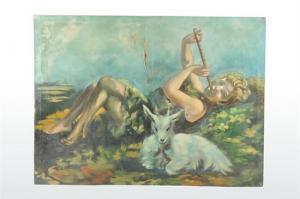 RODRíGUEZ E,Mujer con cabra,1934,Morton Subastas MX 2012-02-04