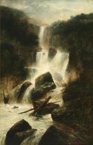 RODRICK Aanso 1800-1800,Mountain Landscape with Waterfall,Weschler's US 2008-04-19