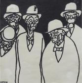 RODRIGUEZ CASTELAO Alfonso 1887-1950,Cinco personajes con sombrero,Alcala ES 2019-03-27