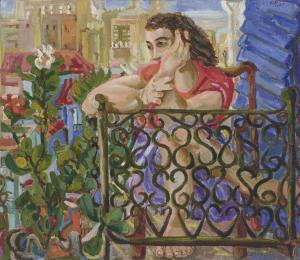 RODRIGUEZ Mariano 1912-1990,Woman on Balcony,1942,Christie's GB 2024-03-12