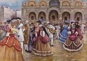 Rodriguez Raffaele 1900-1900,Karnevalszenen vor San Marco in Venedig,Palais Dorotheum AT 2017-12-07