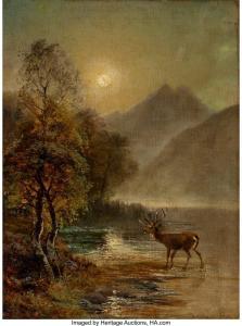 ROE Clarence Henry 1850-1909,Deer in a landscape,Heritage US 2024-01-11
