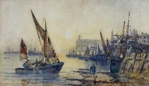 ROE Robert Ernest 1852-1921,Boats in a Harbour,1986,David Duggleby Limited GB 2024-02-08