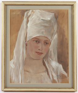 ROEBER Ernst 1849-1915,Portrait einer Frau mit Haube,Von Zengen DE 2021-06-18