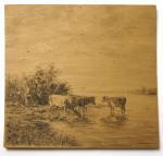 ROELOFS Willem 1822-1897,Watering cows in summer landscape,Beijers NL 2008-06-10