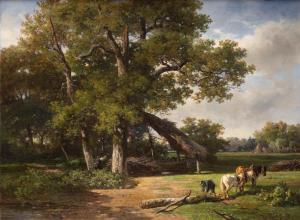 ROELOFS Willem 1822-1897,Wood gatherers by the edge of the forest,Venduehuis NL 2023-11-14