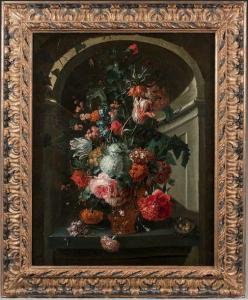 ROEPEL Coenraet 1678-1748,Bouquet de fleurs et insectes dans un vase,De Maigret FR 2019-12-04