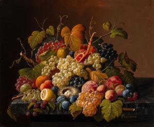 ROESEN Severin 1816-1872,Still Life of Fruit with Bird's Nest,1860-70,Hindman US 2023-10-26