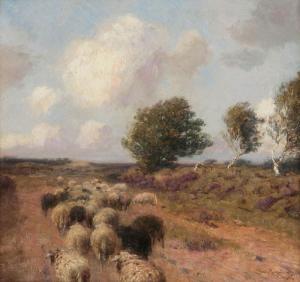 ROESSINGH Louis Albert 1873-1951,Kudde schapen op de heide,1905,Bernaerts BE 2019-03-19