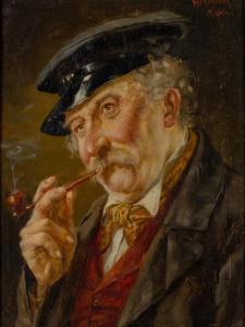 ROESSLER Georg 1861-1925,Portrait of a Man Smoking a Pipe,William Doyle US 2021-07-29