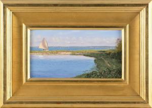 ROFFO Sergio 1953,Sailboat skirting the coast,Eldred's US 2023-08-16