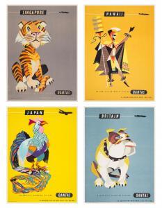 ROGERS HARRY,Collection of 15 Original Qantas Travel Posters,1952-1954,Forum Auctions 2024-04-24