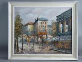 ROGERS HARRY 1929-2012,wet Parisian street scene with pedestrians,Rogers Jones & Co GB 2017-08-29