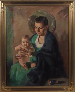 ROGERS PECK STEPHEN 1912-1988,Portrait of mother and child,1937,Dargate Auction Gallery 2008-05-16